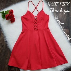 🌹Forever21 Crisscross Cutout Strappy Skater Dress